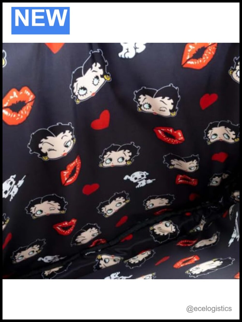 Betty Boop Padded Nylon Tote Bag Collectible Shoulder Bag - Picture 5 of 5